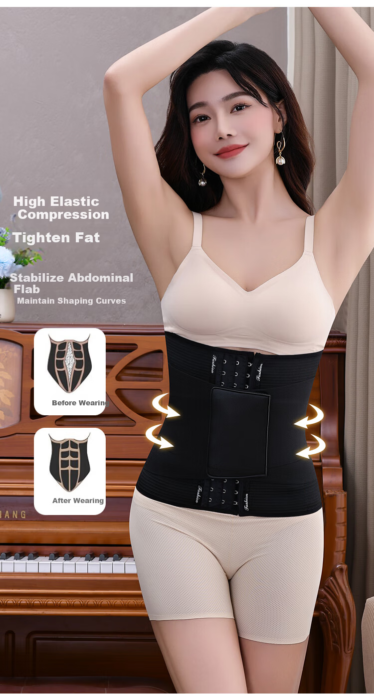 GRACEWELL Women's Waist Shaping Belt Postpartum Body Shaper Strong Tummy Control Slimming Waist Trainer Corset Waist Cincher Abdomen Shaper 10