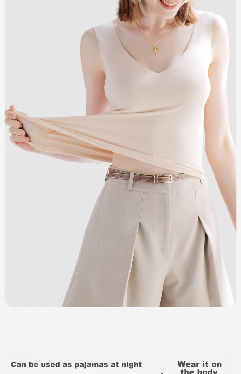 Jianyun Seamless Modal Camisole Slim Fit Women's Innerwear Sports Fitness Sleeveless Thin Base Shirt 17
