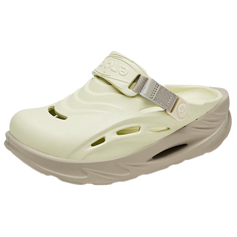ENBO Thick Sole Hollow Breathable Hole Shoes Comfortable Men's Closed Toe Casual Versatile Beach Shoes Cloud Sand 41 (255mm)
