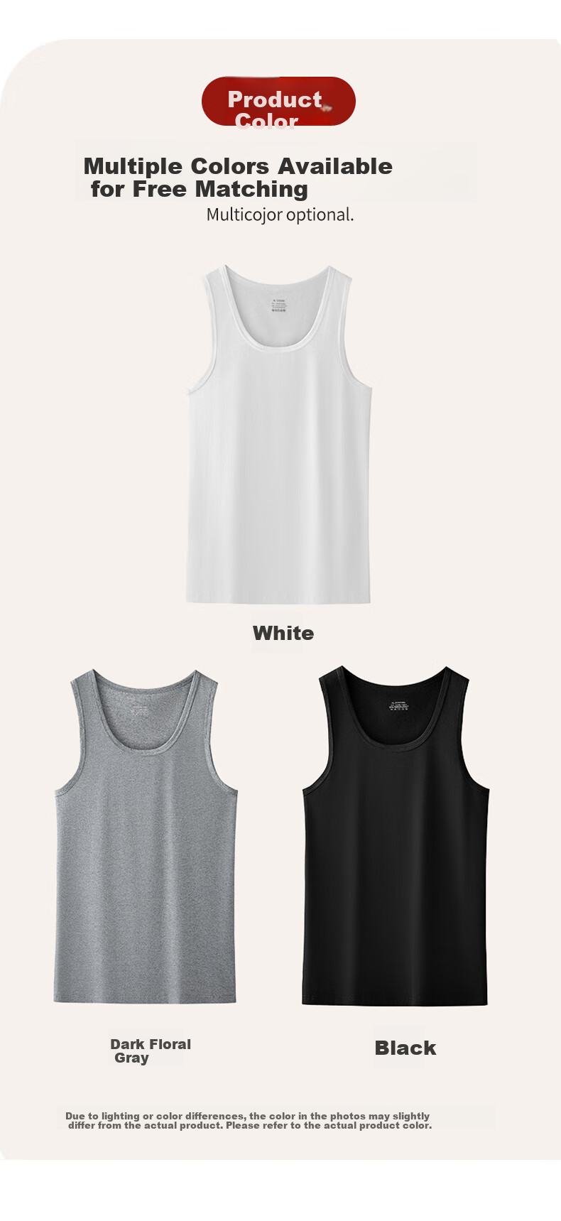 Mengyangwang Men's Summer Thin Cotton Breathable Sports Racerback Tank Top Sleeveless T-Shirt 16
