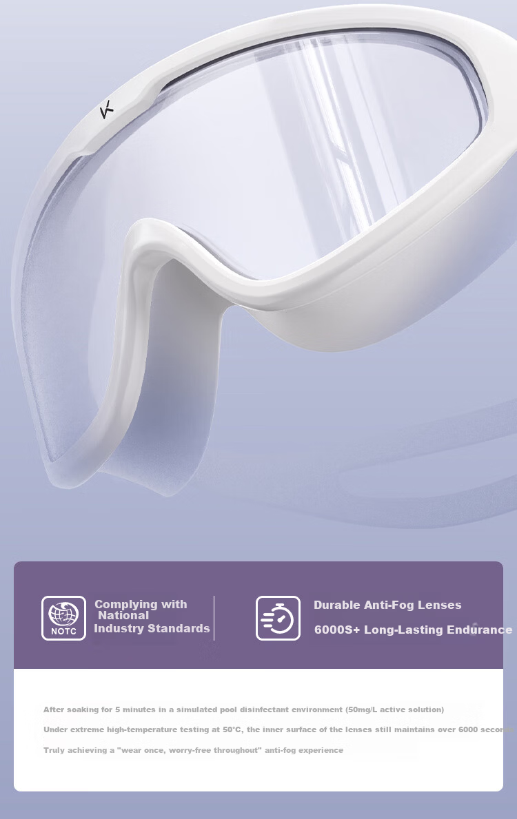Keep Large Frame Waterproof Anti-Fog Swimming Goggles Unisex Comfortable Adult 473 Moonlight White 5