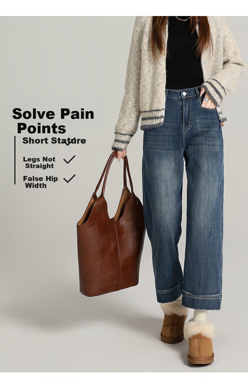 BOPRUIEY Women's Loose Stretch High-Waist Cropped Straight-Leg Jeans 2026 New Spring Autumn Casual Pants 6