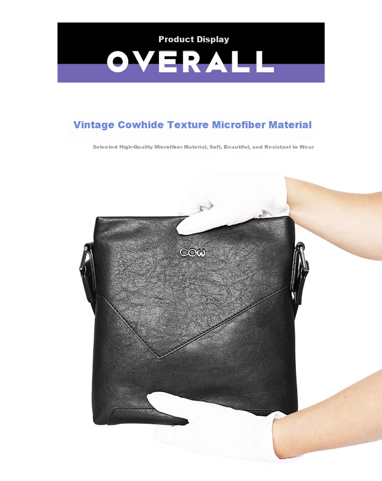 COW Men's Shoulder Bag Business Casual Crossbody Chest Bag Backpack Handbag 8610 Vertical Style 9