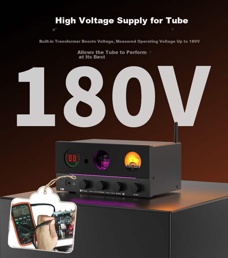 SUCA AUDIO Voice Actor Creation X10 High Power Amplifier Power Amplifier with Bluetooth USB Digital Decoder Preamplifier Headphone Amplifier HiFi Audiophile Tube Amplifier Home HiFi Amplifier 9