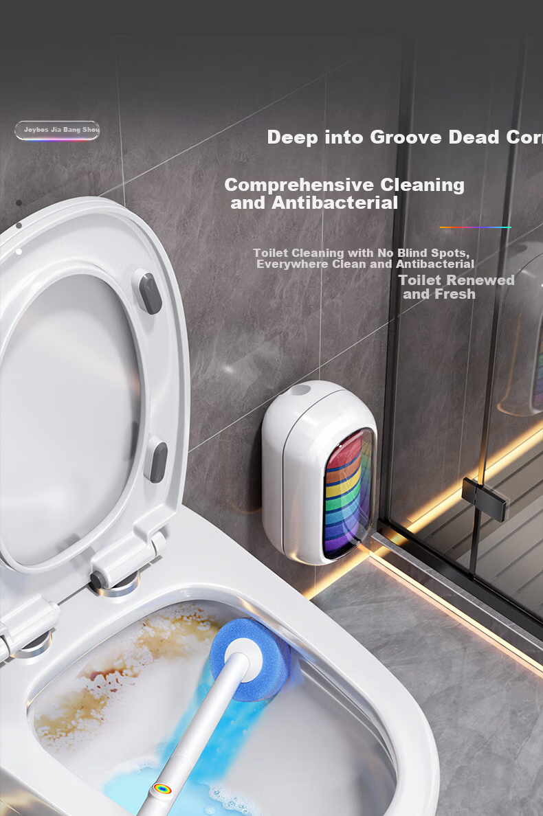 Jiabangshou Disposable Toilet Brush, No Dead Angle Cleaning, 2026 New Household Bathroom Wall-Mounted Long Handle Brush, Cleaning Tool Set 3