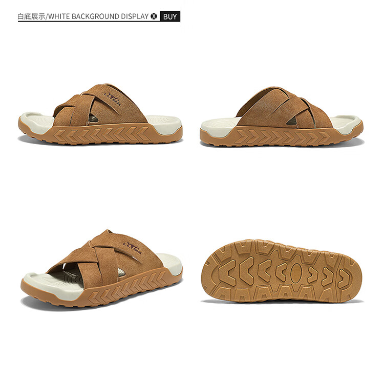 Bull Family Men's Summer New Outdoor Slippers Casual Breathable Beach Sandals Retro Versatile Roman Slippers 29