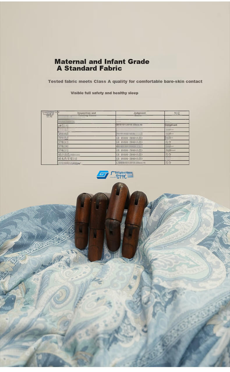 VCD Comforter, 100% White Goose Down Duvet, Spring And Autumn Quilt, 650g Filling, 1.5*2.1 Meters, Blue Floral Print 3