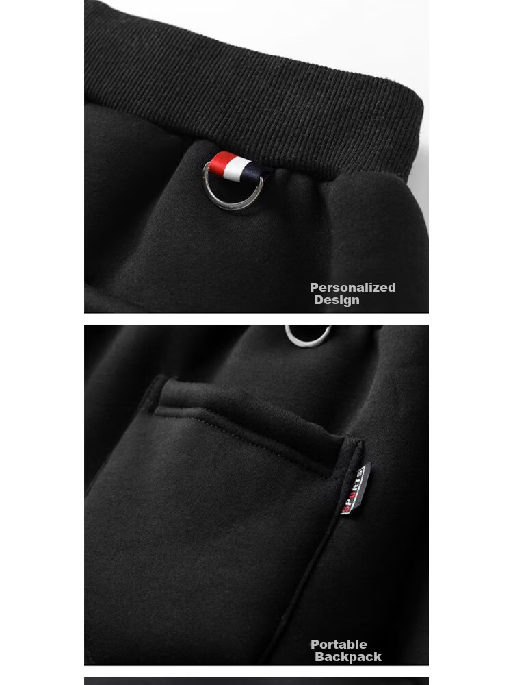 Pierre Cardin Men's Casual Pants Autumn Winter Solid Color Fleece Lined Warm Straight Leg Black 2XL 10