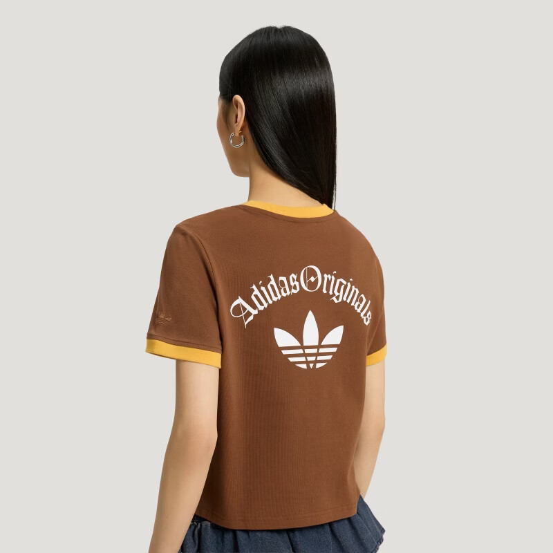 Adidas Originals Women's OG W TEE SS 2 Short Sleeve T-Shirt KT3061 Dark Brown M 2