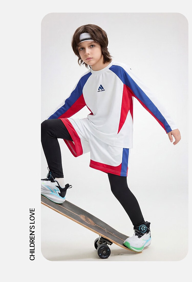 ASK JUNIOR Kids Set 2026 Spring Boys Long Sleeve T-Shirt and Casual Pants Sportswear Navy Blue 160 17