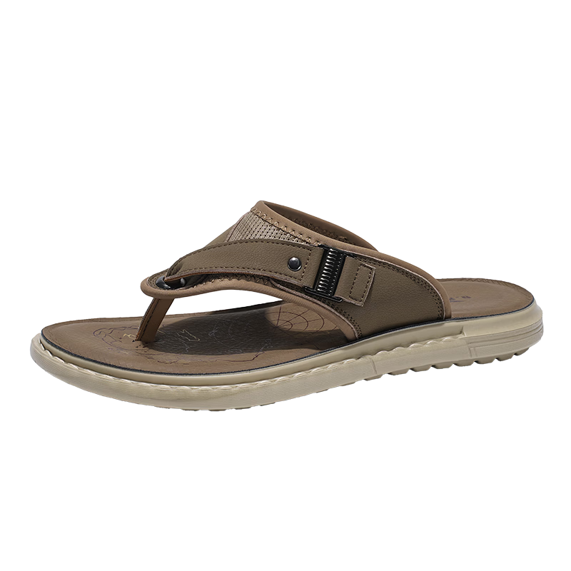 Bull Family Men's Flip Flops 2026 Summer New Casual Durable Beach Slippers for Home and Outdoor Wear
