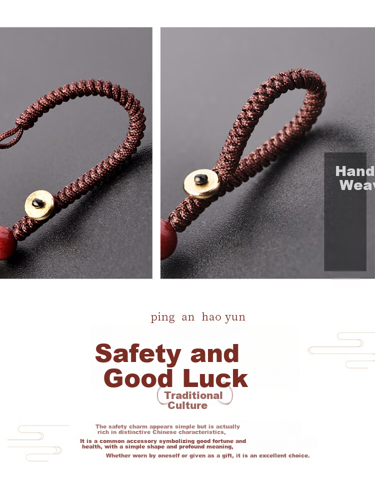 Lingfei Cinnabar Safety Amulet Keychain Double-Sided Carved Protective Pendant for Car Bag Unisex Birthday Gift with Certificate 5