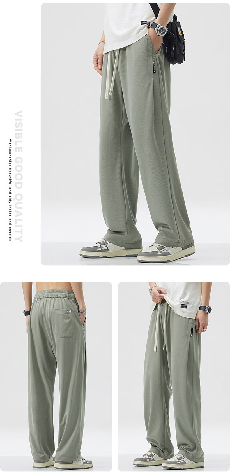 Mark Fairwhale Men's Casual Pants Summer Loose Fit Versatile Outdoor Sports Stretch Straight-Leg Pants Beige XL 12