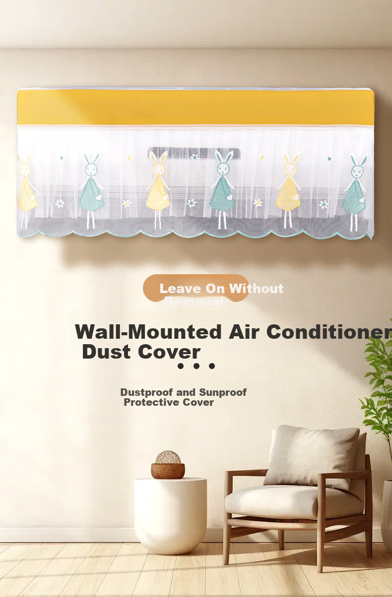 PURPAVWINNER Anti-Direct-Blow Air Conditioner Cover Dustproof Sleeve Removable Wind Shield Curtain for Gree Midea 3HP-5HP Wall-Mounted AC 100cm 1