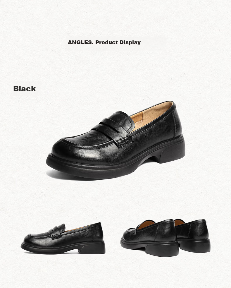 SENDA Women's Loafers 2026 Spring New Mall Style Simple Comfortable Flats XWA01AA6 Black Size 35 8