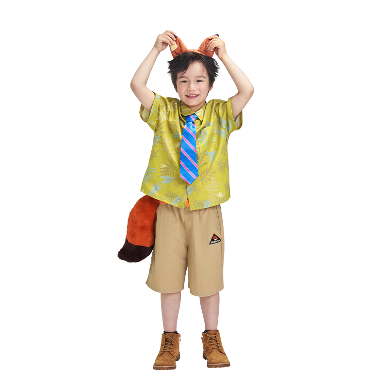 Disney 2026 New Zootopia Summer Cosplay Fox Nick Boys Short Sleeve Shirt 120 CM