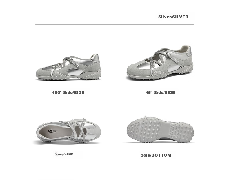Goldlion Women's Ballet Mary Jane Shoes French Elegant Low-Cut Casual Sneakers G696530177 White Size 40 7