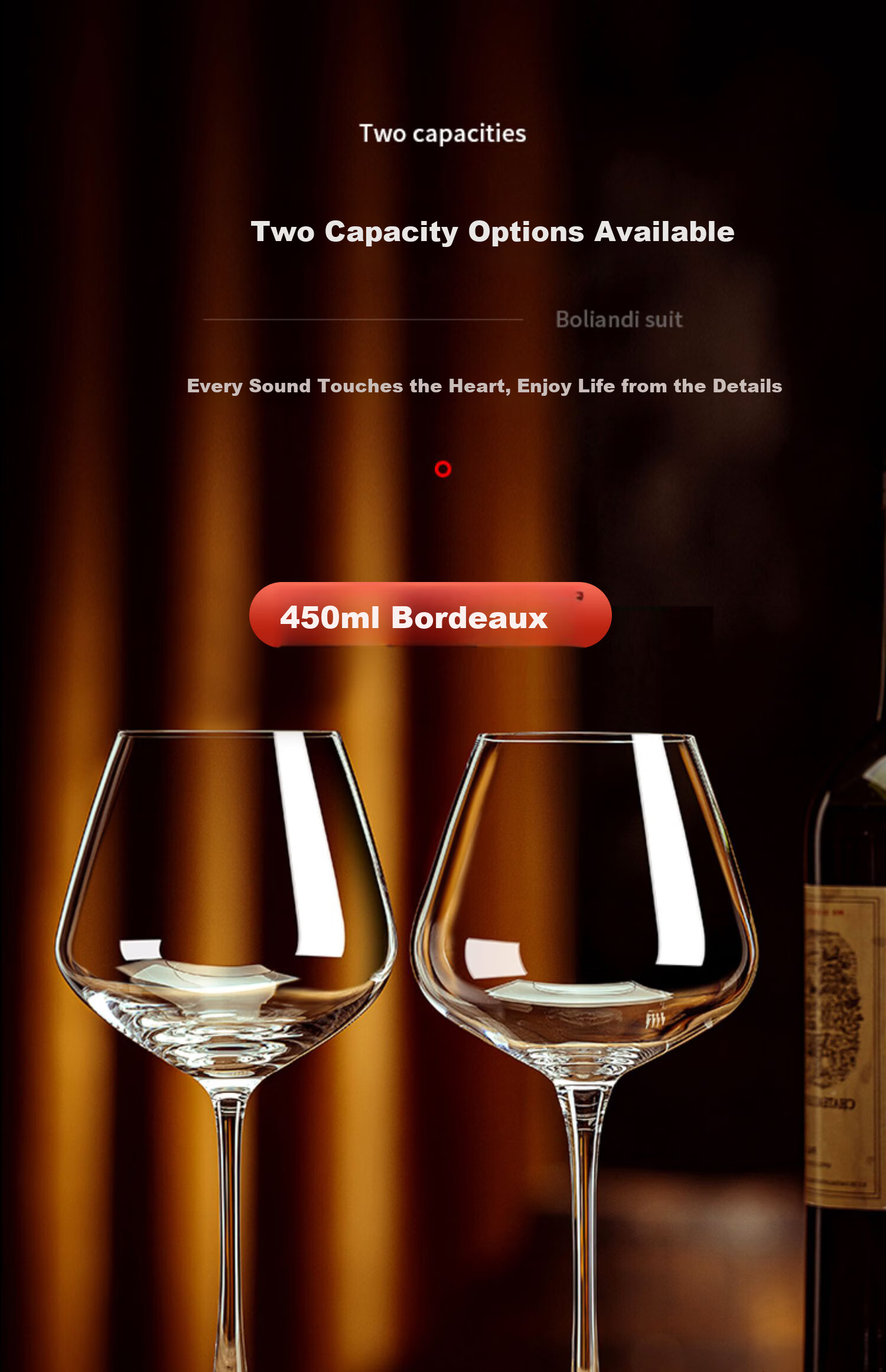FANKAQI Luxury Crystal Wine Glass Set with Decanter High Stem Red Wine Glasses Gift for Housewarming Birthday Holiday 5