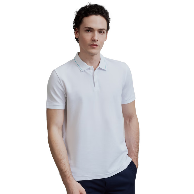 G2000 Cotton Soft Skin Pique Polo Shirt with Contrast Collar Spring Summer Mall Edition Pink Blue M
