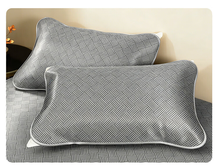 Miiow Summer Class A Ice Silk Mat 1.8m Bed Sheet Set 3-Piece Air Conditioning Soft Mat Washable Cooling Pad 180*200cm 3