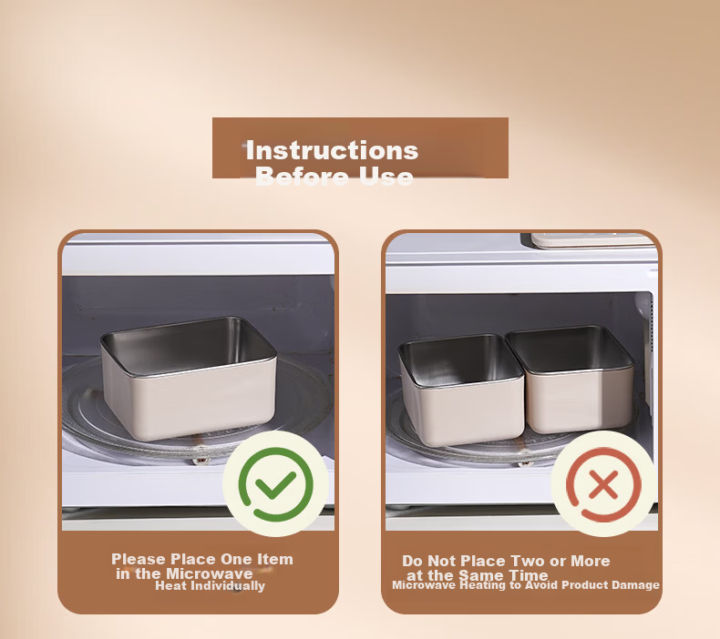 Ymer Stainless Steel Lunch Box Microwaveable Fresh-Keeping Bento Box for Office Workers [Visible Glass Large Double-Compartment] 1