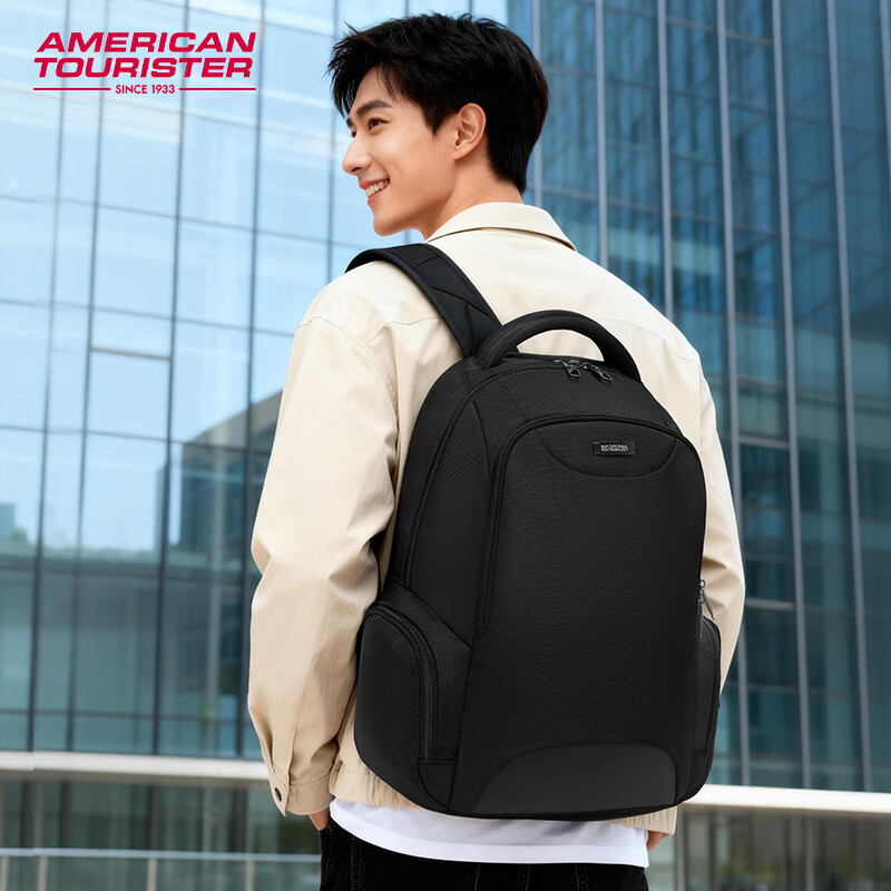 AMERICAN TOURISTER 26L Large Capacity Backpack Laptop Bag Men Commuter Business Travel Durable Water-Resistant Double Compartment Design