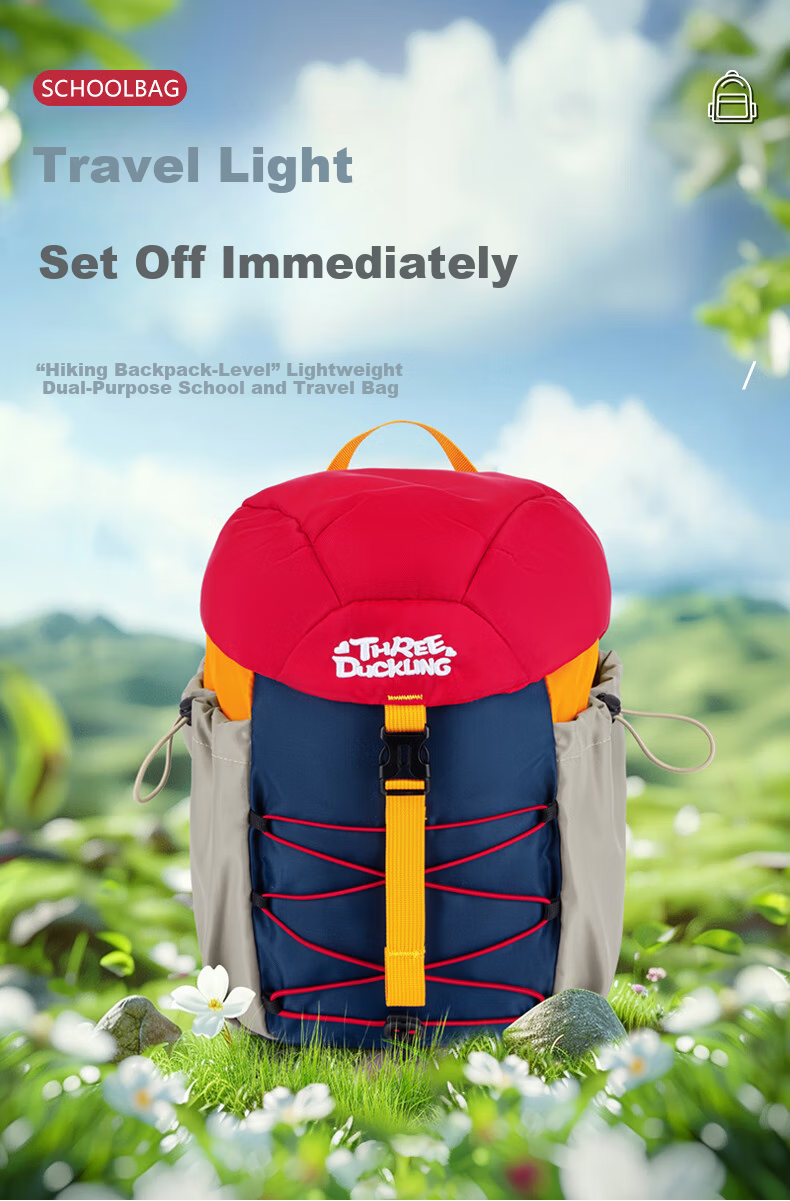 Three Duckling Kids Kindergarten Backpack Lightweight Outdoor Travel School Bag for Boys and Girls Brown 1