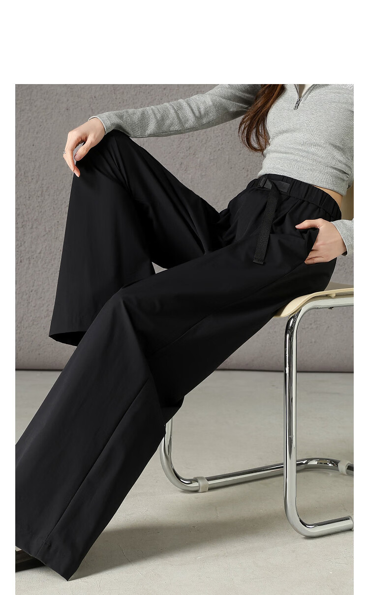 Demana Anti-Mite Antibacterial Spring Simple Style High-Waist Pleated Straight Loose Slimming Casual Pants for Women Premium Feel 14