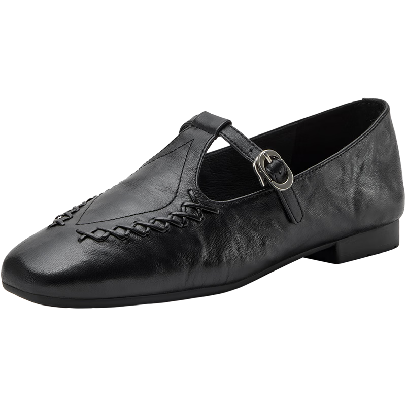 Bata Women's Wheat Ear Mary Jane Loafers Spring Autumn British Style Lambskin Flats AVL34CA5