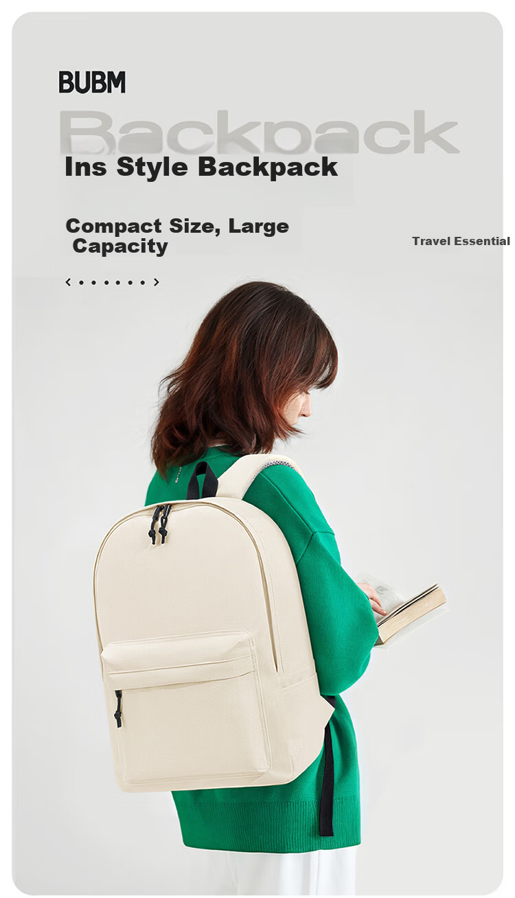Biyoumei Large Capacity Fashion Backpack Casual Travel Laptop Bag School Backpack for High School, College, and Middle School Students Unisex 1