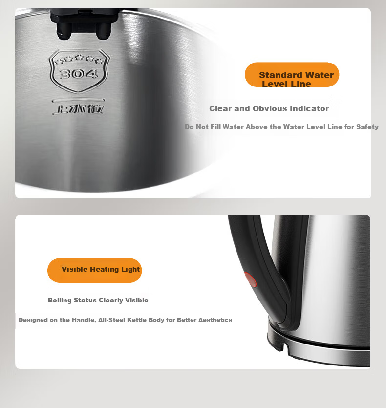 Grelide 4.2L Electric Kettle Large Capacity 304 Stainless Steel 2000W High Power Auto Shut-Off Chinese Red Household Water Boiler Gift for Wedding and Spring Festival 11