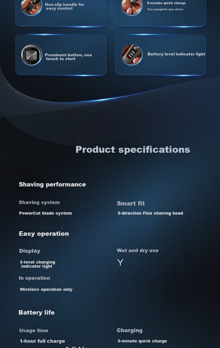 PHILIPS Electric Shaver S2315/00 Fully Imported Waterproof 1-Hour Quick Charge Built-in Sideburn Trimmer Gift for Boyfriend Husband Father New Year 10