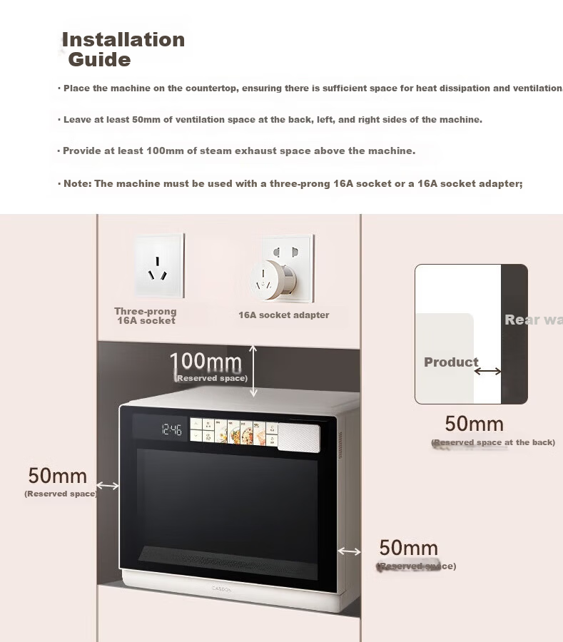 CASDON Yang Mi Recommended 32L Countertop Microwave Oven with Steam, Bake, Roast, and Air Fry Functions Dual Convection Purple Flame T8 21