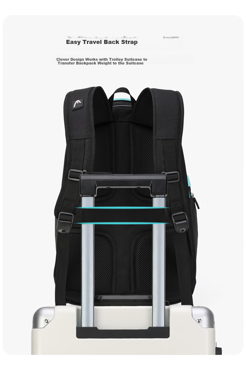 HEAD Tennis Open Tennis Double Shoulder Bag Fitness Badminton Backpack Travel Bag Multifunctional Laptop Bag 10