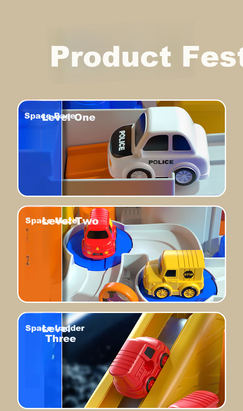 Zixiaxianzi Adventure Parking Lot Educational Toy for Children, Baby Track Car Model, Gift for Boys Aged 0-1 Years Old 8