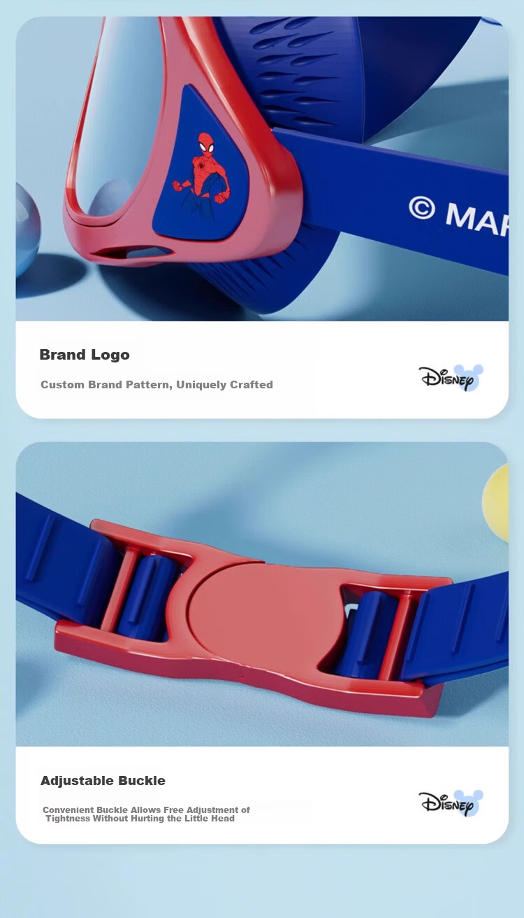 Disney Kids Swimming Goggles Boys Girls HD Waterproof Anti-Fog Large Frame Swim Glasses 3-Piece Set D65646 Elsa Princess Pink 6