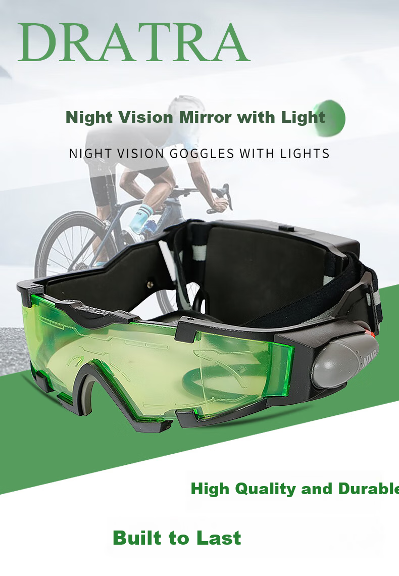 DRATRA Cycling Glasses Night Vision Sunglasses Windproof Mountain Bike Glasses Running Motorcycle Bicycle LED Protective Goggles 1