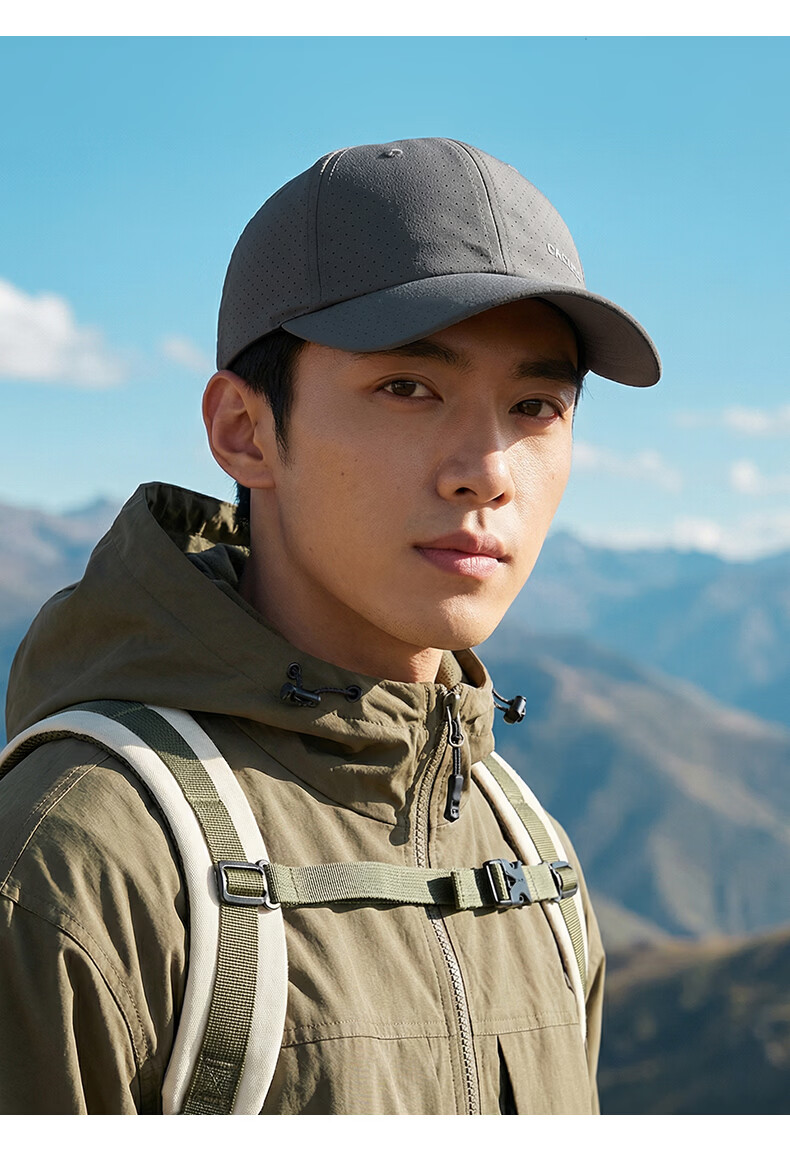 CACUSS Men's Baseball Cap Summer Outdoor Sun Protection Breathable Mountaineering Sports Dark Gray M 9