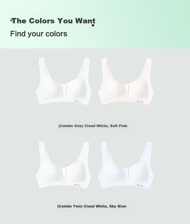 Hodohome Girls' Underwear Development Stage 2 Class A Mesh Breathable Student Wireless Bra 2 Pieces 038 2A80 9