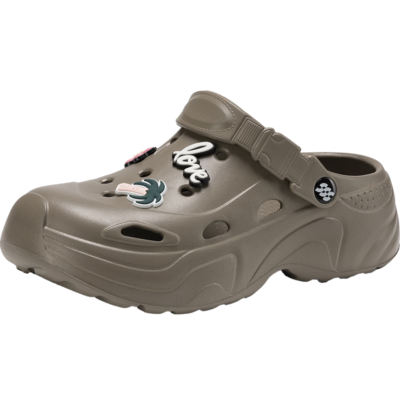HLA Women's Thick Sole Hollow Out Comfortable Lightweight Height Increasing Sandals Beach Shoes HDATXW2DEG004 Khaki 37