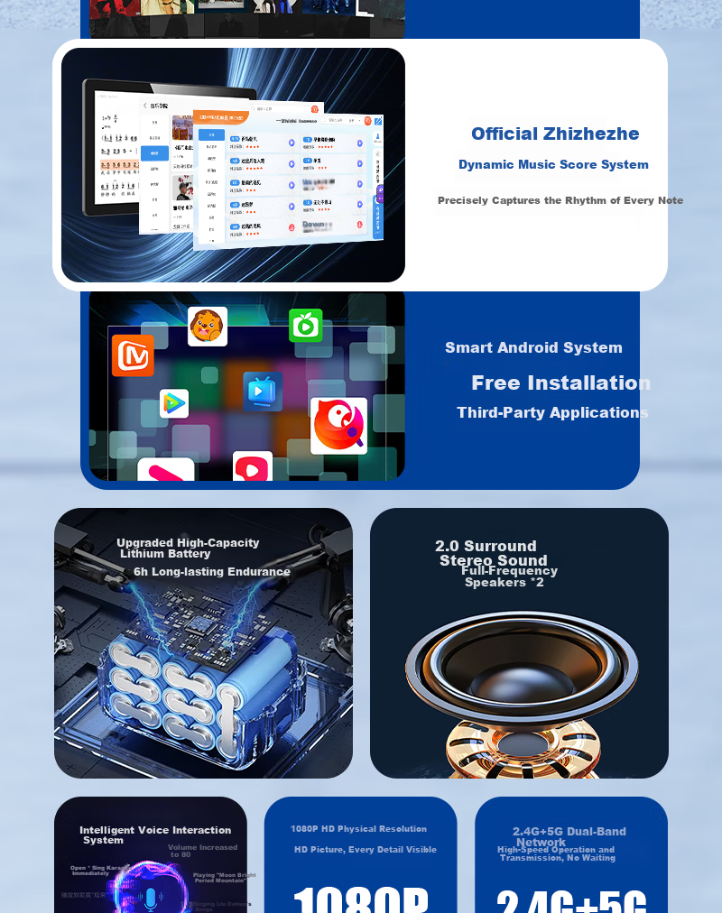 HYUNDAI Modern D16 New LeiShi Outdoor Home Karaoke Machine Family KTV Touch Screen All-in-One Karaoke Player Zhinan Dynamic Music Score Electronic Recorder Saxophone 2