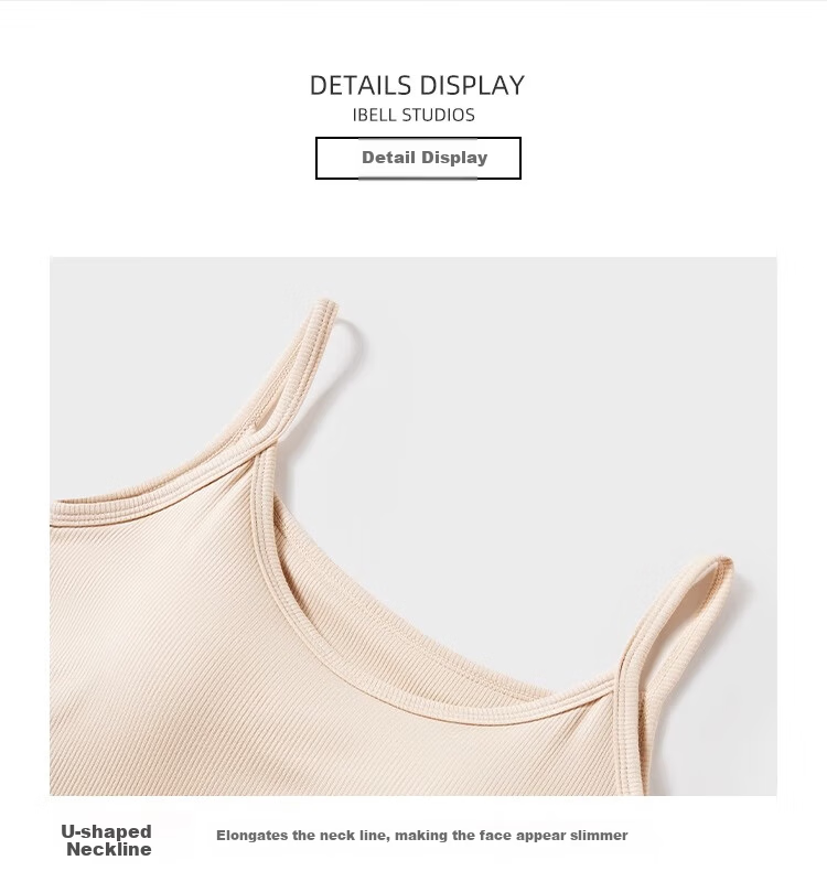 MiiOW Women's Camisole Tank Top with Built-In Bra Pads, Spring And Summer White Backless Bralette, Inner Wear Or Outerwear 11