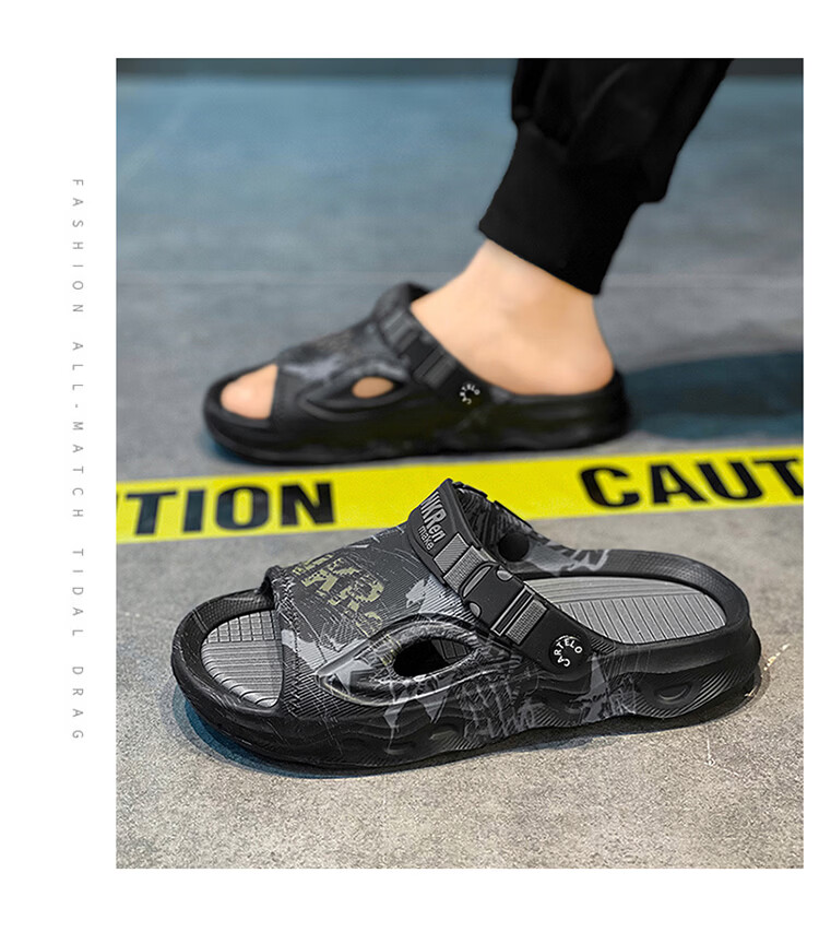 CARTELO Men's Summer Dual-Use Breathable Beach Slippers Sports Casual Soft Sole Sandals 16
