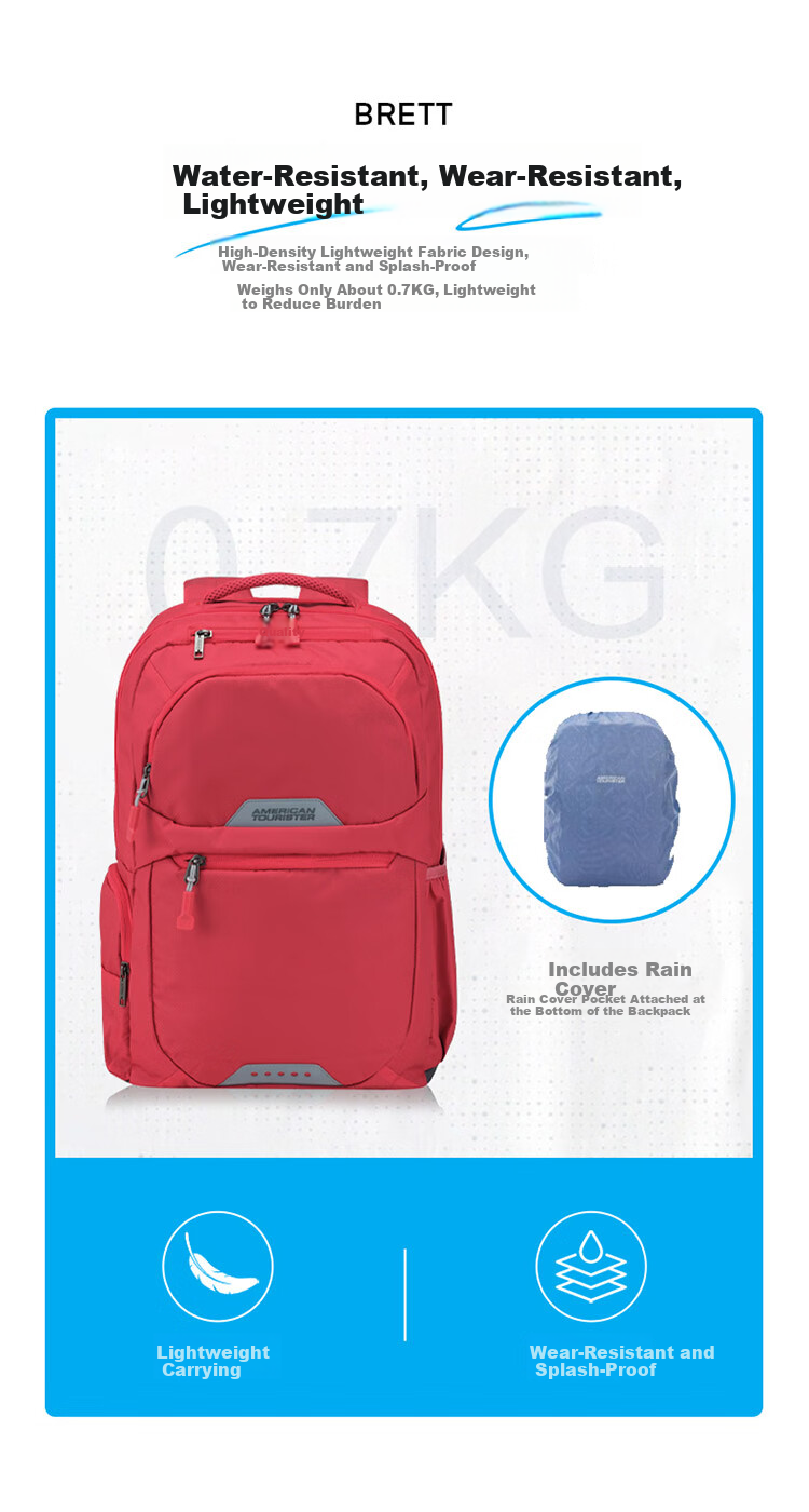 American Tourister Backpack Travel Bag Sports Bag Large Capacity Commuter Laptop Bag Upgraded Version QI5 Black 2
