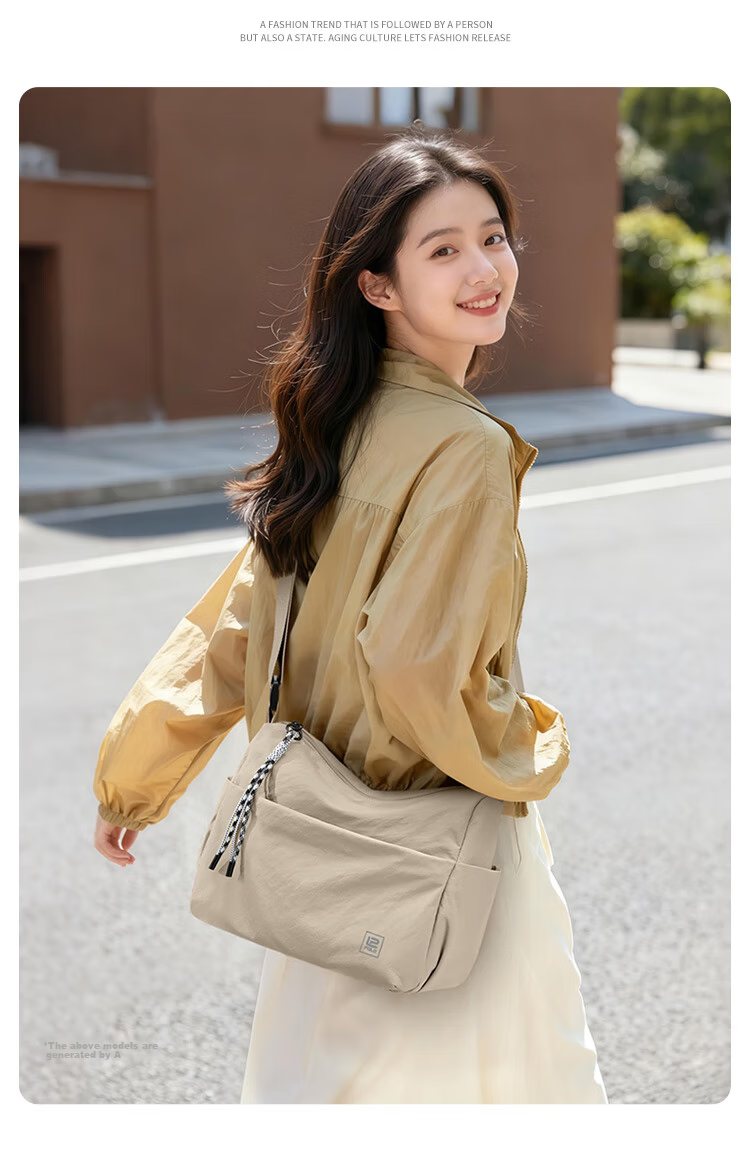 POLO Women's Casual Single Shoulder Crossbody Bag Large Capacity Sports Messenger Bag 12.9-inch iPad Outdoor Phone Bag 24