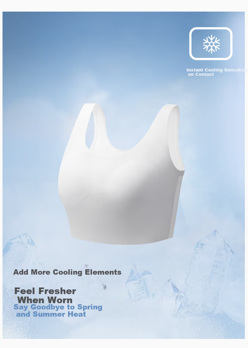 AIMER JUNIOR Girls' Milk Skin Bra Sports Mid-Length Vest Cooling Phase 2 - Mint White 160 5