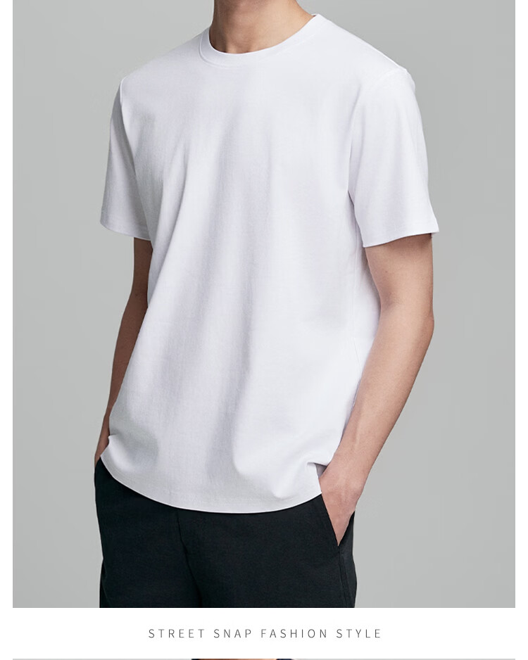 Langsha Men's Short Sleeve Summer Pure Cotton T-Shirt Simple Casual Solid Color Half Sleeve Top for Students 4