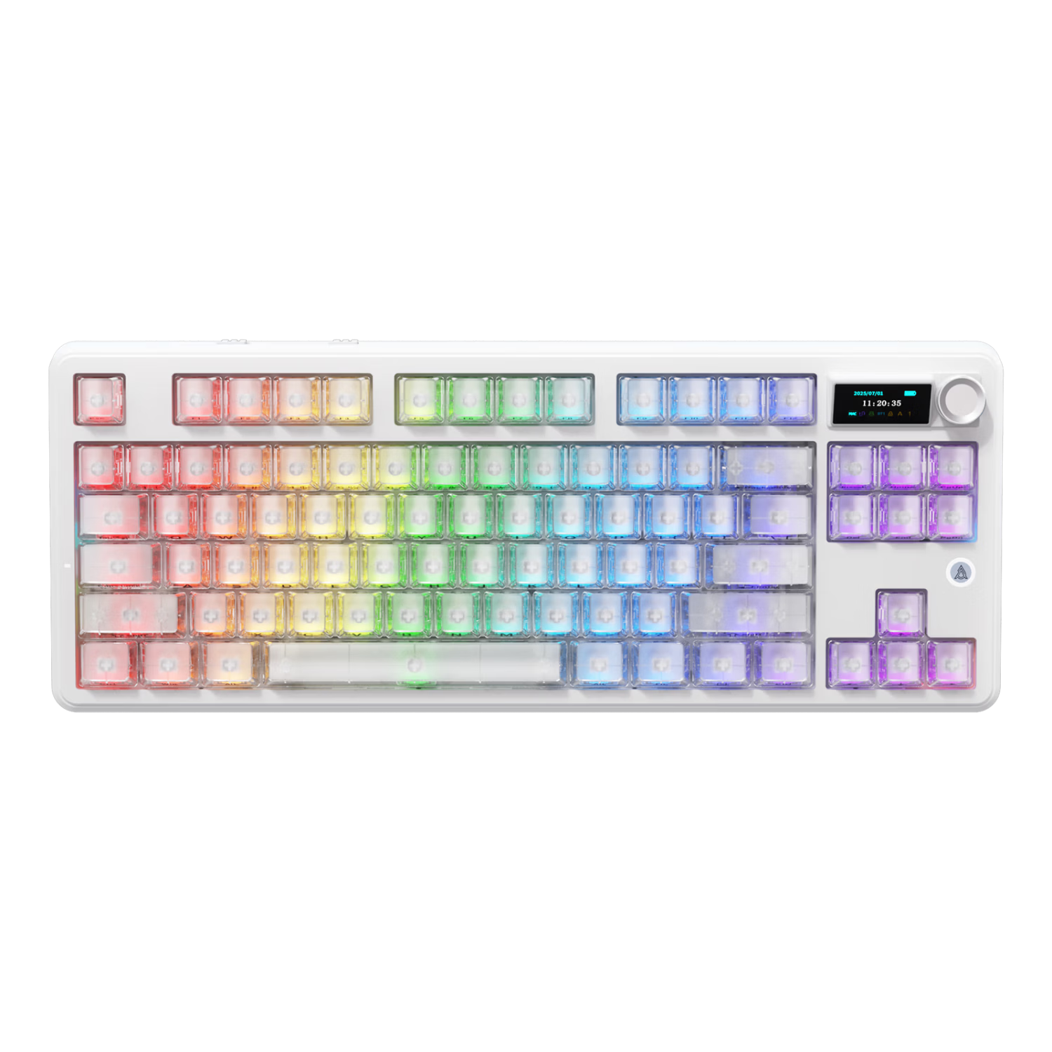AJAZZ MK87PRO Wireless Mechanical Keyboard Dual 8K Wired/2.4G/Bluetooth Gaming 87-Key Mechanical Keyboard Original Side-Engraved White Frosted Litchi Switch