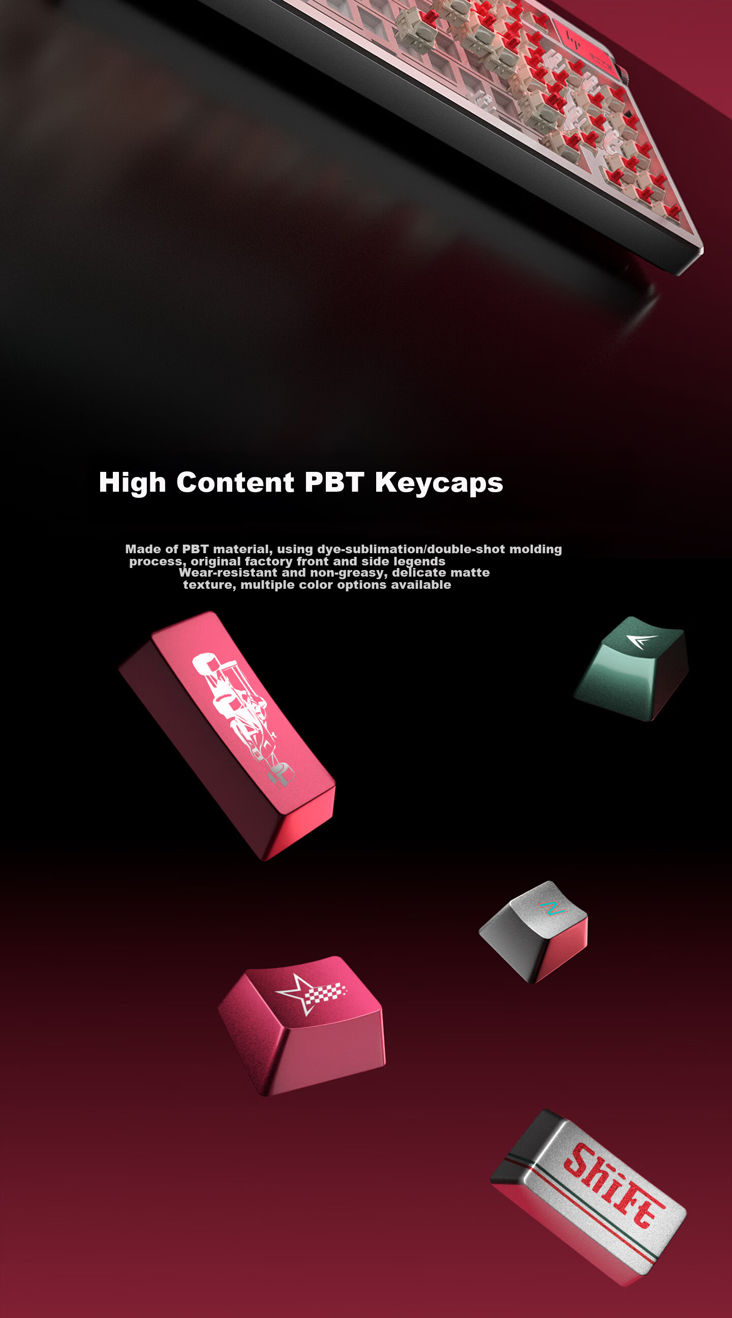 HP GT75 Mechanical Keyboard Wireless Wired Bluetooth Tri-Mode Gasket Custom Gaming Keyboard E-sports Computer Office 75-Key with Knob Quantum Silver Sundae Switch 7