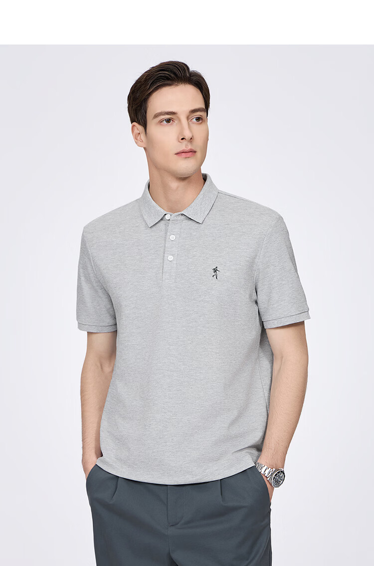 Dance with Wolves [Instant Cooling] Premium Fabric Summer Men's Commuter Antibacterial Short Sleeve Polo Shirt 001 Black XL 22